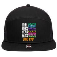 Bruh This Year Was Goated No Cap Funny Last Day Of School 7 Panel Mesh Trucker Snapback Hat