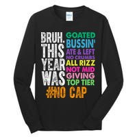 Bruh This Year Was Goated No Cap Funny Last Day Of School Tall Long Sleeve T-Shirt