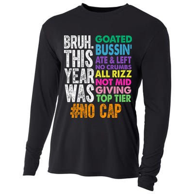 Bruh This Year Was Goated No Cap Funny Last Day Of School Cooling Performance Long Sleeve Crew
