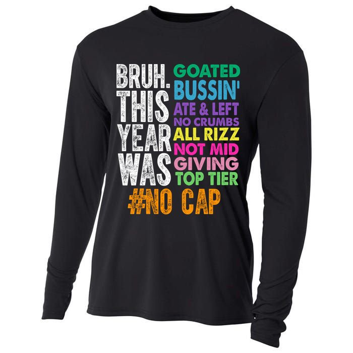 Bruh This Year Was Goated No Cap Funny Last Day Of School Cooling Performance Long Sleeve Crew