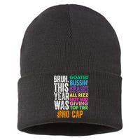 Bruh This Year Was Goated No Cap Funny Last Day Of School Sustainable Knit Beanie