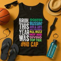 Bruh This Year Was Goated No Cap Funny Last Day Of School Tank Top