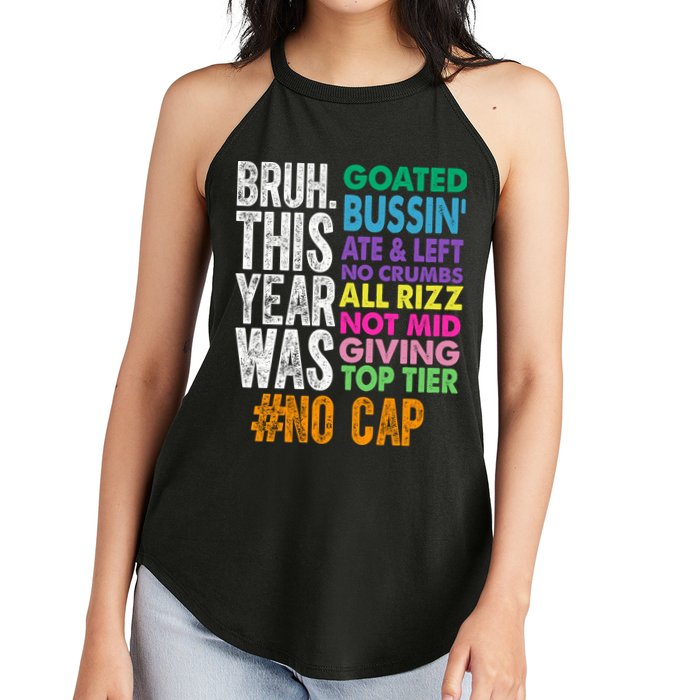 Bruh This Year Was Goated No Cap Funny Last Day Of School Women's Perfect Tri Rocker Tank