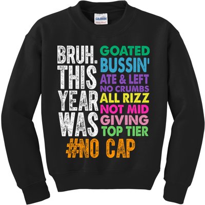 Bruh This Year Was Goated No Cap Funny Last Day Of School Kids Sweatshirt