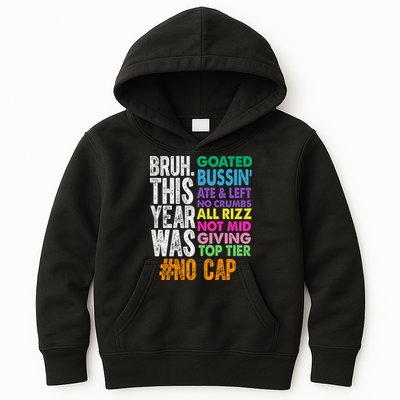 Bruh This Year Was Goated No Cap Funny Last Day Of School Kids Hoodie