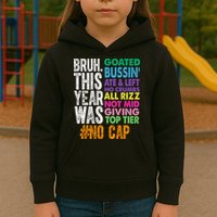 Bruh This Year Was Goated No Cap Funny Last Day Of School Kids Hoodie