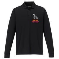 Better Than You Sip Sip Hooray Dunkin​ Performance Long Sleeve Polo