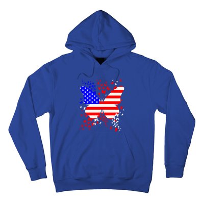 Butterfly Usa 4th July American Flag Patriotic Gift Hoodie