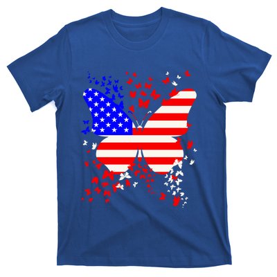 Butterfly Usa 4th July American Flag Patriotic Gift T-Shirt