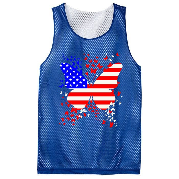 Butterfly Usa 4th July American Flag Patriotic Gift Mesh Reversible Basketball Jersey Tank