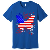 Butterfly Usa 4th July American Flag Patriotic Gift Premium T-Shirt