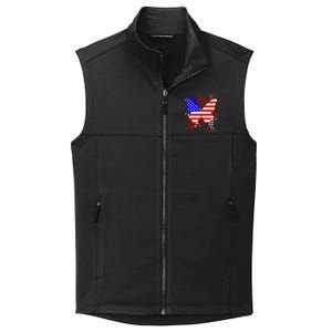 Butterfly Usa 4th July American Flag Patriotic Gift Collective Smooth Fleece Vest