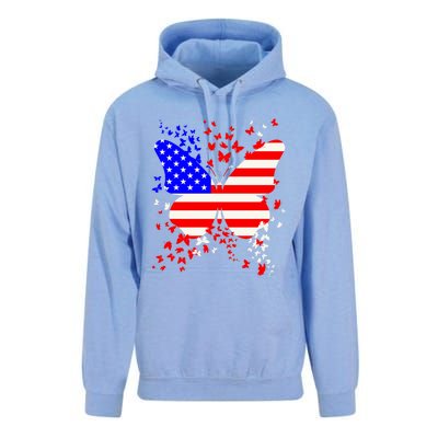 Butterfly Usa 4th July American Flag Patriotic Gift Unisex Surf Hoodie