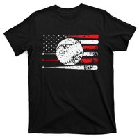 Baseball USA American Flag Vintage Retro Baseball T-Shirt