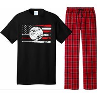 Baseball USA American Flag Vintage Retro Baseball Pajama Set