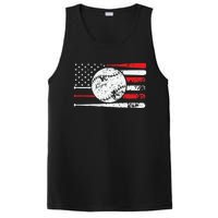 Baseball USA American Flag Vintage Retro Baseball PosiCharge Competitor Tank