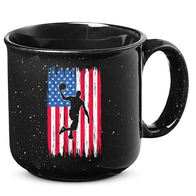 Basketball USA American Flag Bball Coach Team Player 15oz Campfire Ceramic Mug