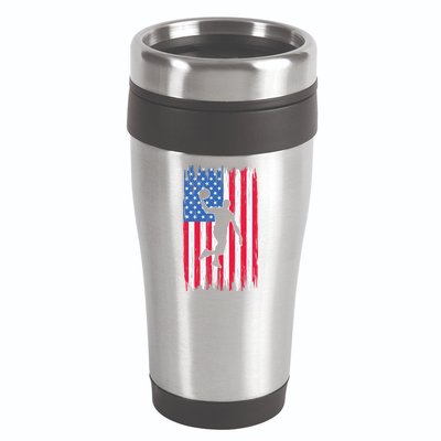 Basketball USA American Flag Bball Coach Team Player 16oz Travel Tumbler