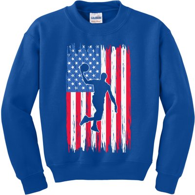 Basketball USA American Flag Bball Coach Team Player Kids Sweatshirt