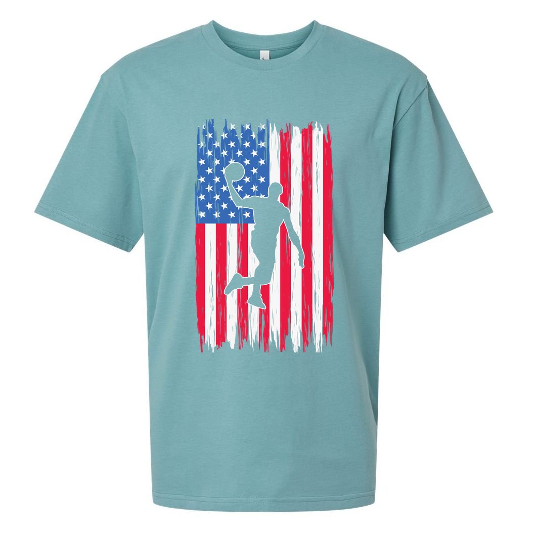 Basketball USA American Flag Bball Coach Team Player Sueded Cloud Jersey T-Shirt