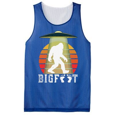 Bigfoot UFO Abduction Funny Sasquatch Halloween Design Idea Mesh Reversible Basketball Jersey Tank