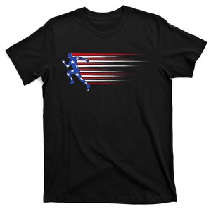 Best USA American Flag Track And Field Gift Team T-Shirt