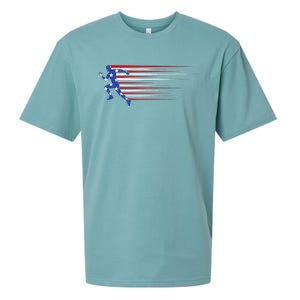 Best USA American Flag Track And Field Gift Team Sueded Cloud Jersey T-Shirt