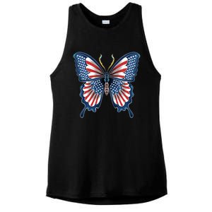 Butterfly Usa American Flag Design Patriotic Insect Lover Funny Gift Ladies PosiCharge Tri-Blend Wicking Tank