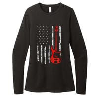 Bassist Usa American Flag Bass Guitar Player Musician Womens CVC Long Sleeve Shirt