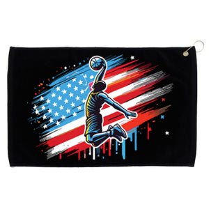 Basketball Usa American Flag Gifts Grommeted Golf Towel