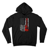 Bassist Usa American Flag Bass Guitar Player Musician Hoodie