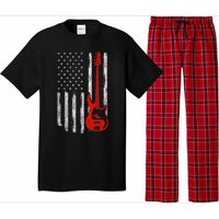 Bassist Usa American Flag Bass Guitar Player Musician Pajama Set