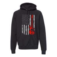 Bassist Usa American Flag Bass Guitar Player Musician Premium Hoodie