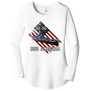 Battleship Uss Alabama Bb60 & Combat Warship Veterans Day Women's Perfect Tri Tunic Long Sleeve Shirt