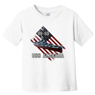 Battleship Uss Alabama Bb60 & Combat Warship Veterans Day Toddler T-Shirt