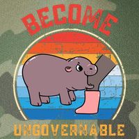 Become Ungovernable Angry Moo Deng Baby Hippo Legacy Tie Dye Trucker Hat