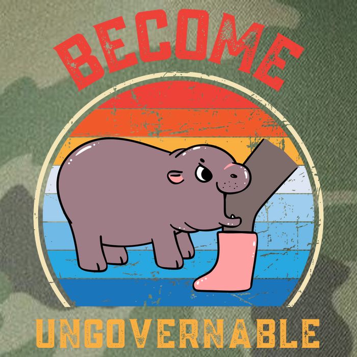 Become Ungovernable Angry Moo Deng Baby Hippo Legacy Tie Dye Trucker Hat