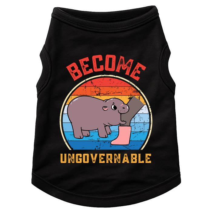 Become Ungovernable Angry Moo Deng Baby Hippo Doggie Tank