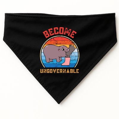 Become Ungovernable Angry Moo Deng Baby Hippo USA-Made Doggie Bandana