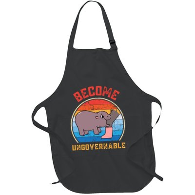 Become Ungovernable Angry Moo Deng Baby Hippo Apron