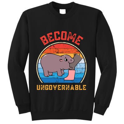 Become Ungovernable Angry Moo Deng Baby Hippo Sweatshirt