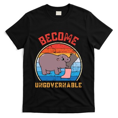 Become Ungovernable Angry Moo Deng Baby Hippo T-Shirt