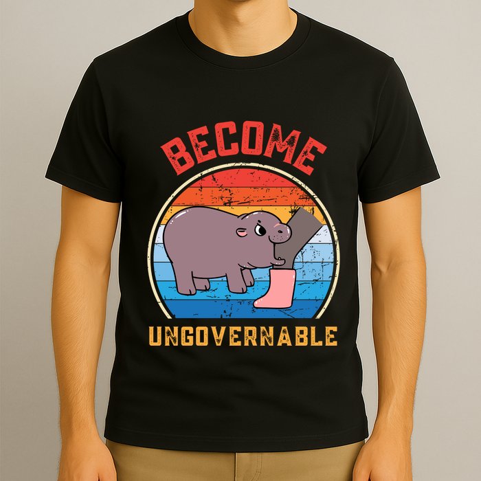 Become Ungovernable Angry Moo Deng Baby Hippo T-Shirt