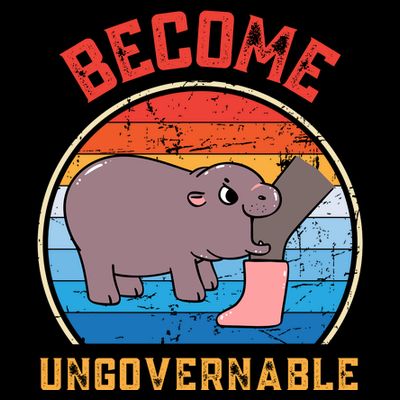 Become Ungovernable Angry Moo Deng Baby Hippo T-Shirt