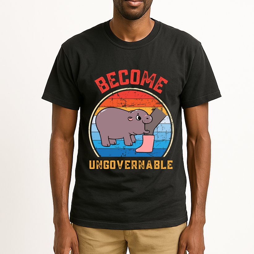 Become Ungovernable Angry Moo Deng Baby Hippo Tall T-Shirt