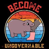 Become Ungovernable Angry Moo Deng Baby Hippo Sustainable Bucket Hat