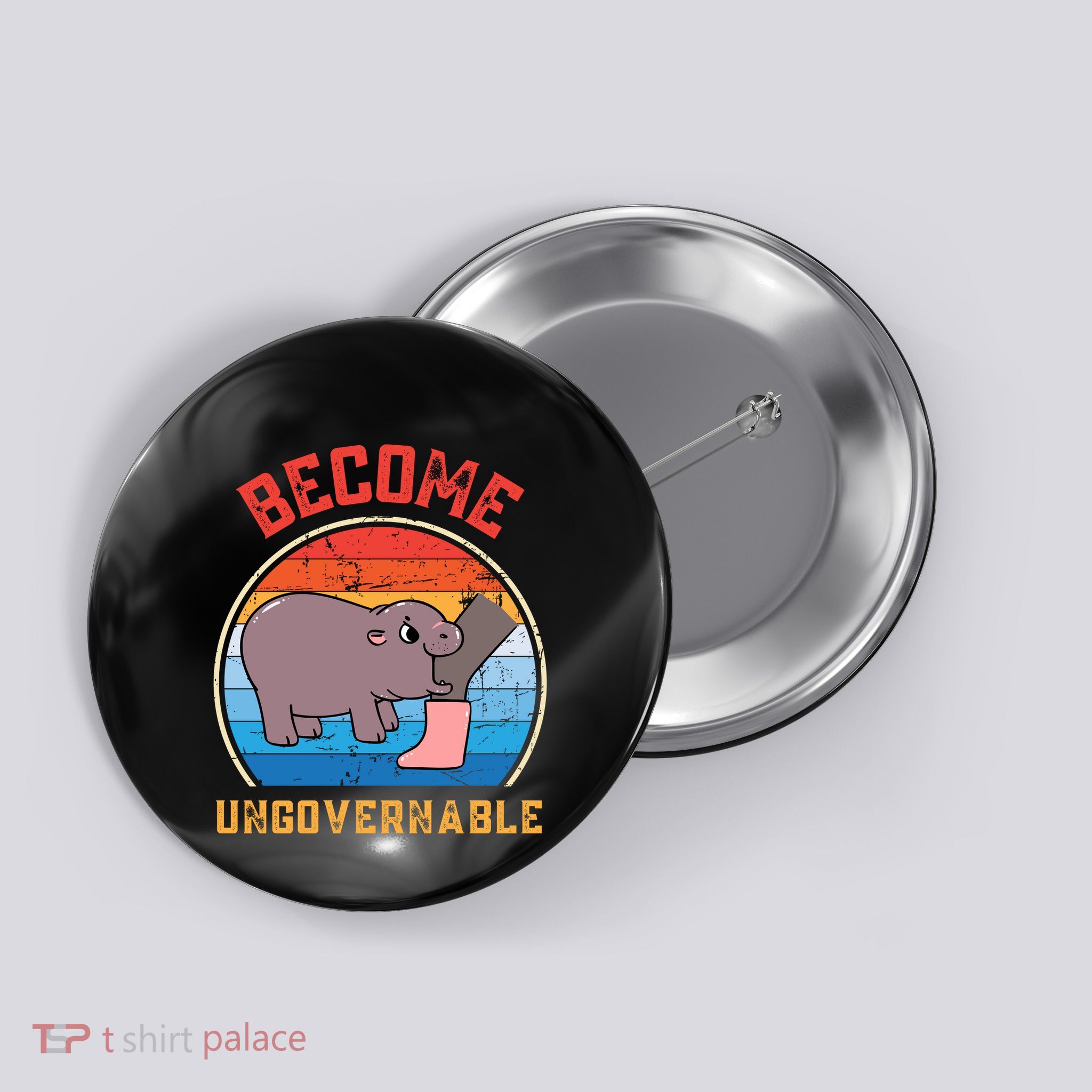 Become Ungovernable Angry Moo Deng Baby Hippo Button