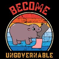 Become Ungovernable Angry Moo Deng Baby Hippo Bucket Hat