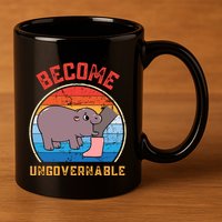 Become Ungovernable Angry Moo Deng Baby Hippo 11oz C Handle Ceramic Mug