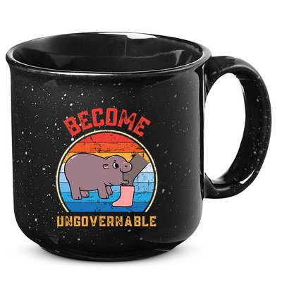Become Ungovernable Angry Moo Deng Baby Hippo 15oz Campfire Ceramic Mug